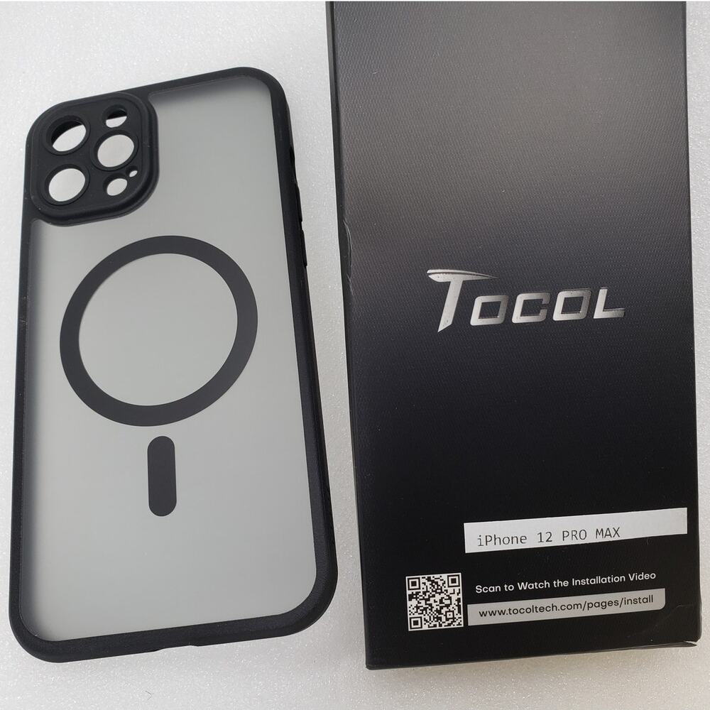 TOCOL Magnetic Translucent Matte Case for Apple iPhone 12 Pro Max (Black)